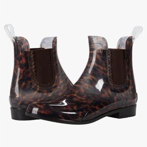 Jack Rogers Sallie Tortoiseshell Ankle Rain Boots Size 7